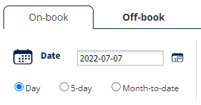 A screenshot of the date selection input within the European Equities Market Volume Summary pivot table.